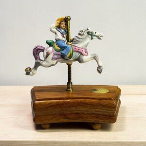 The American Carousel By Tobin Fraley Vintage Moving Music Box Collectible 1989